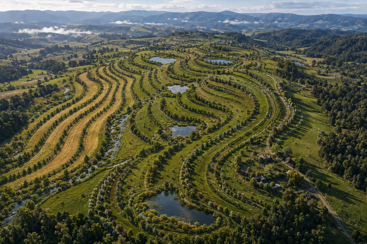 Humedal integrado a un paisaje productivo